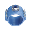 654X - Blaue Anschlussschelle mit Edelstahlverstärkungsring