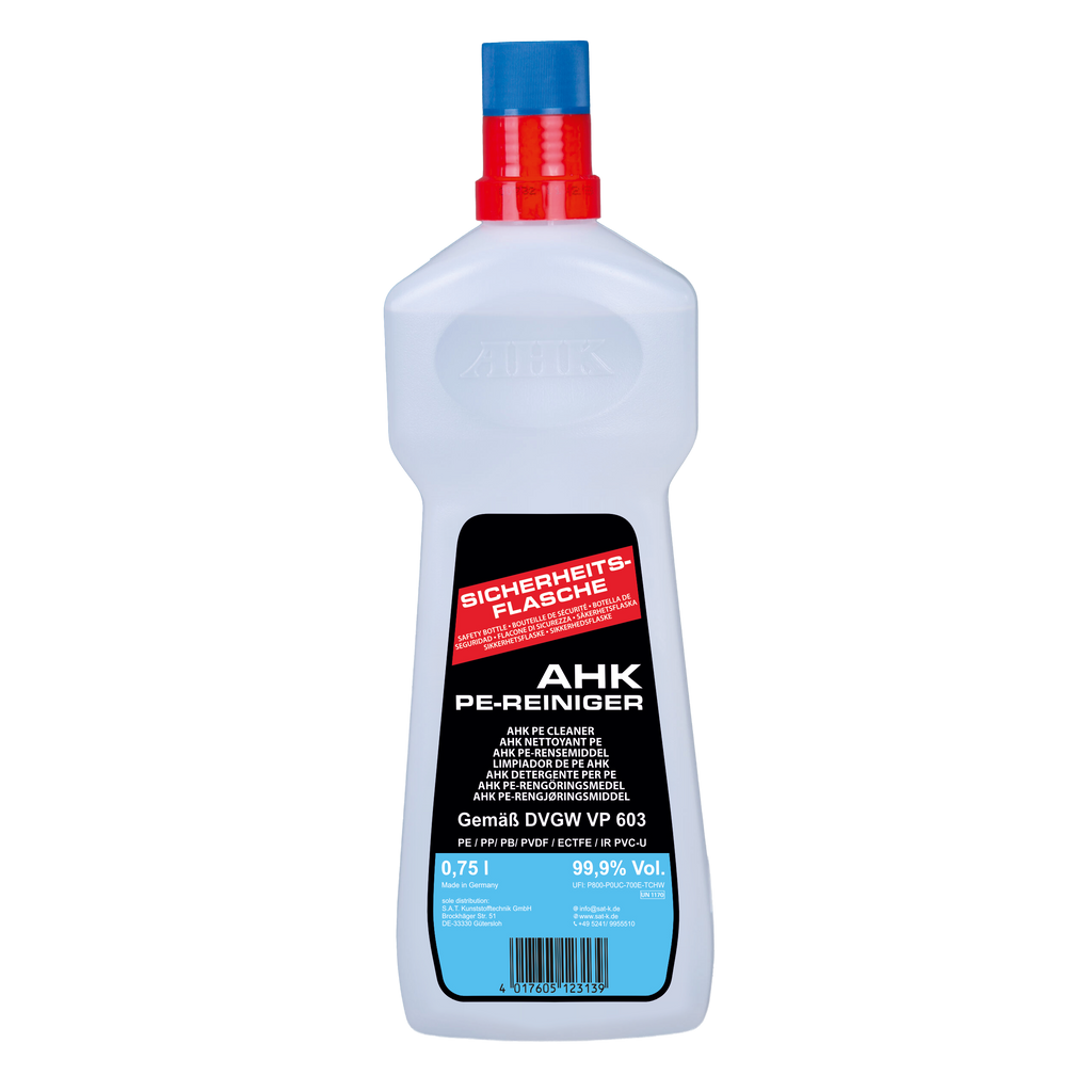 AHK PE-Cleaner 0,75L Safety bottle , certified according to DVGW