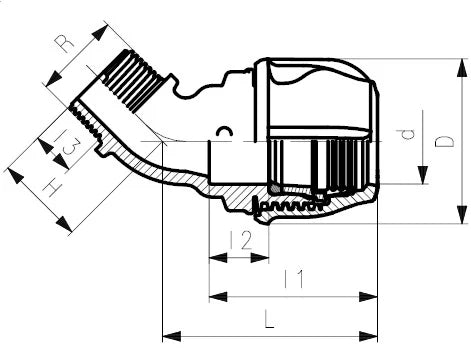 iJOINT 45° elbow threaded male - Compression Fitting