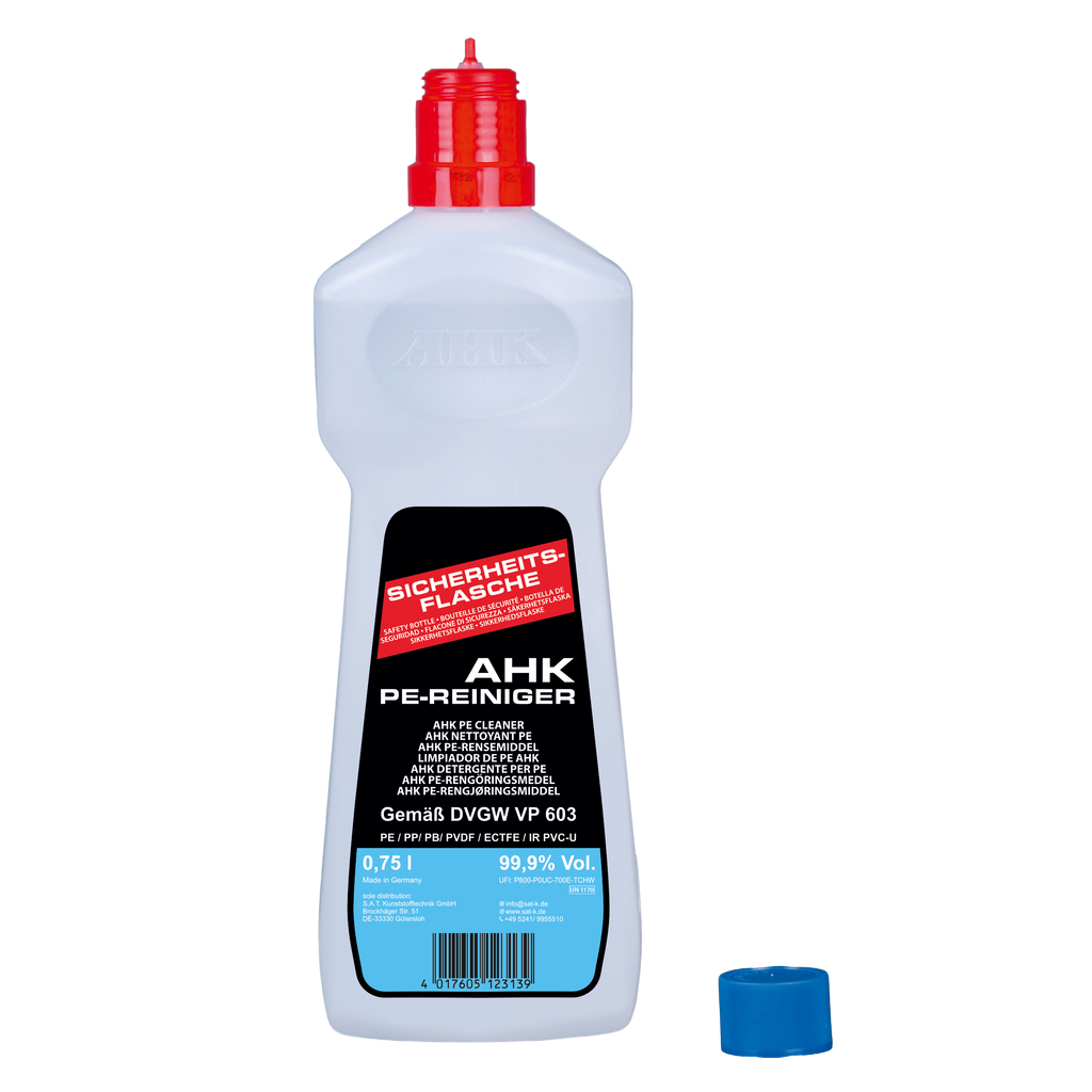 AHK PE-Cleaner 0,75L Safety bottle , certified according to DVGW