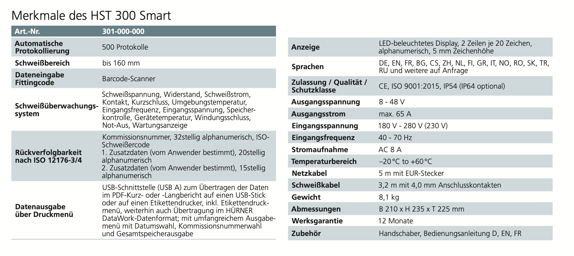 Hürner HST 300 Smart electrofusion welding unit