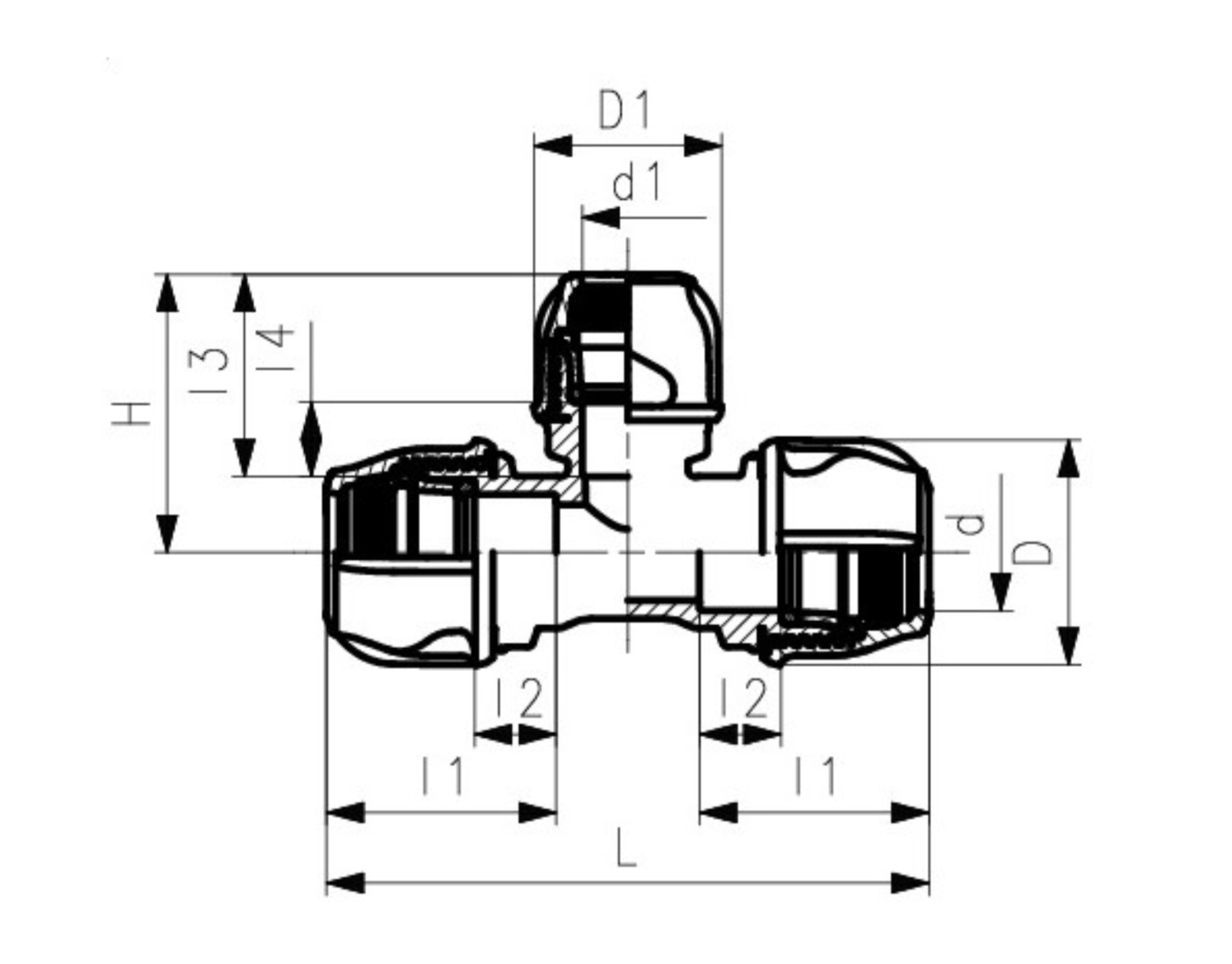 iJOINT 90° Tee - Compression Fitting