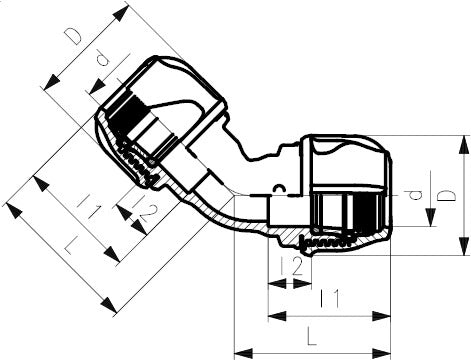 iJOINT 45° Elbow - Compression Fitting
