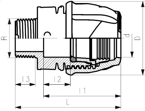 iJOINT threaded male adaptor - Compression Fitting