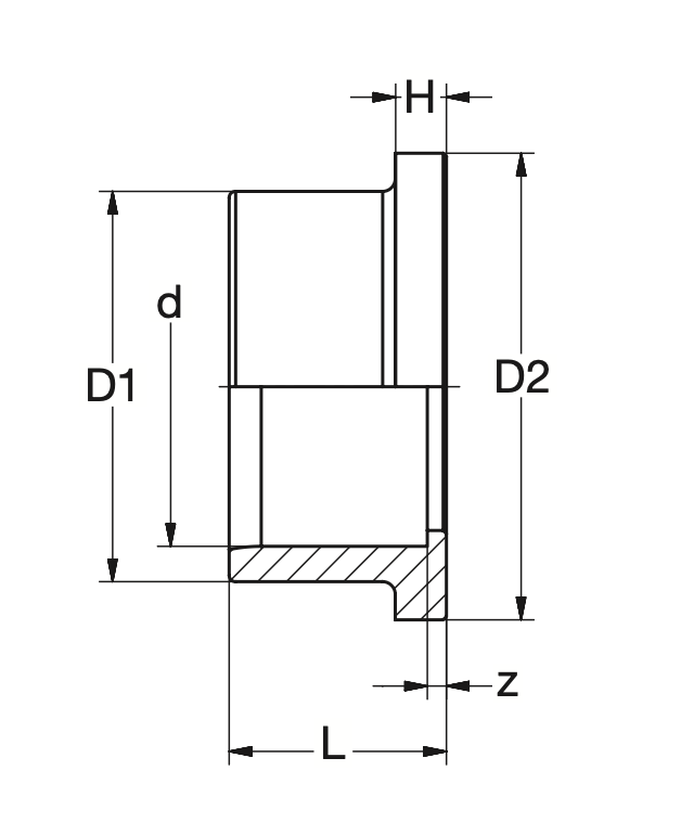 PVC-U Flange adaptor socket plain