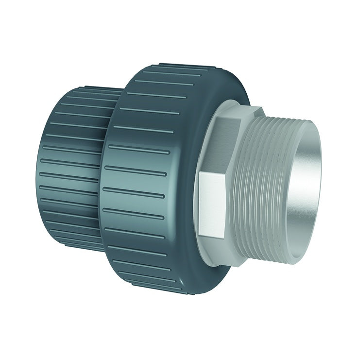 PVC-U GJMW/EPDM Ü-Verschraubung AG keg