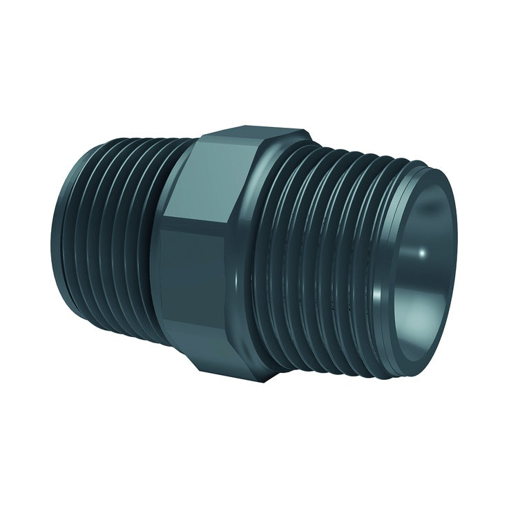 PVC-U Doppelnippel AG-keg