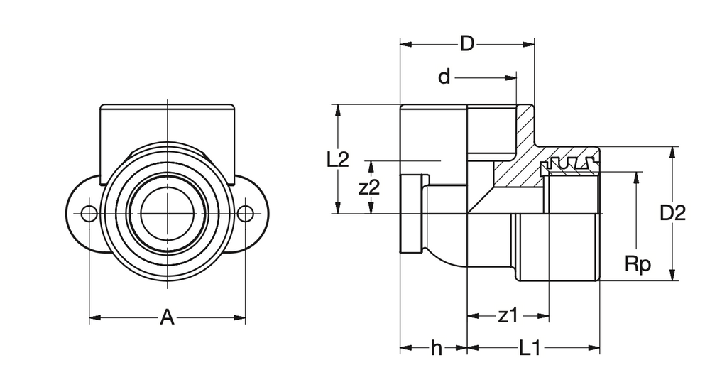 PVC-U RG Übergangs Winkel 90° IG zyl
