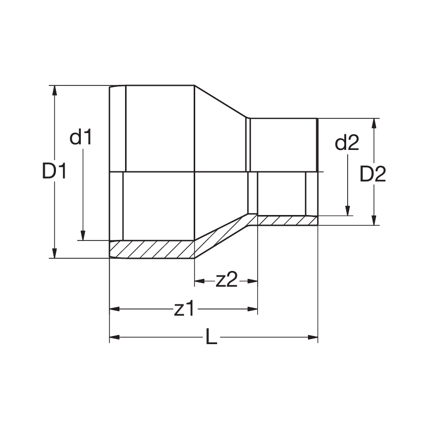 PVC-U Reduktion lang