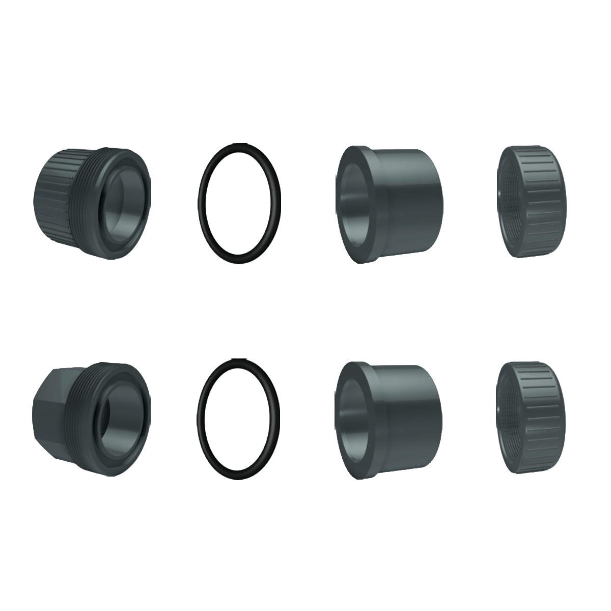 PVC-U/EPDM Verschraubung Einzelteile