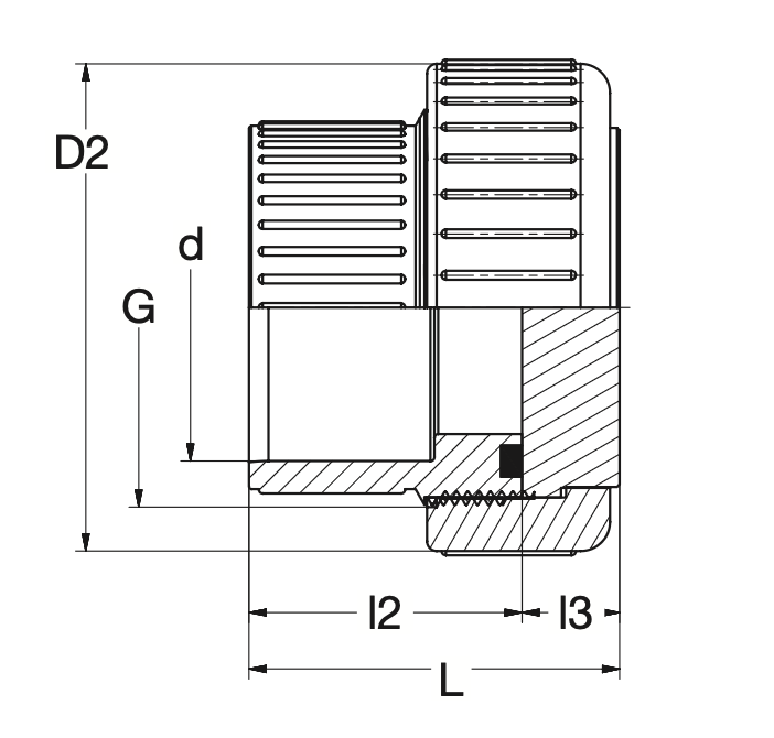 PVC-U/EPDM Union with blind part